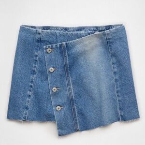 American Eagle Asymmetrical Denim Mini Skirt Size 16 Stretch